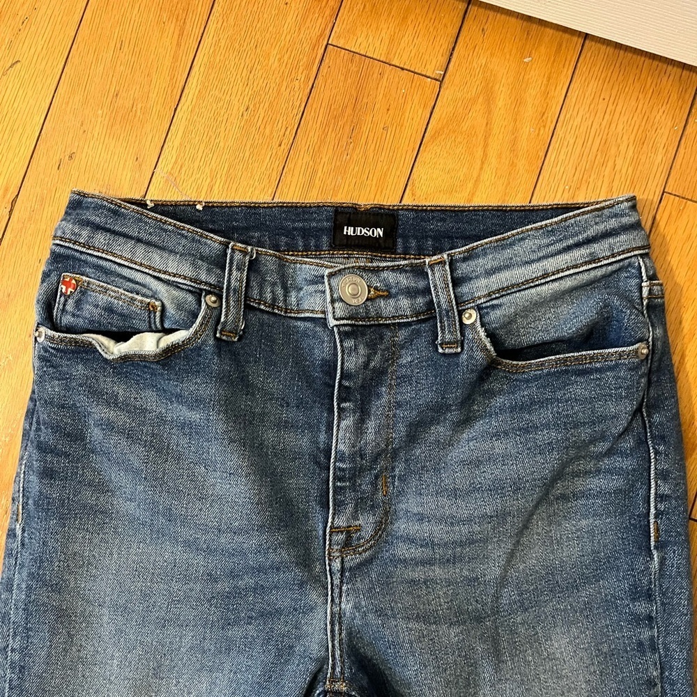 Hudson Blair Super Skinny Jeans Distressed Medium Wash Sz 28 - Picture 3 of 10